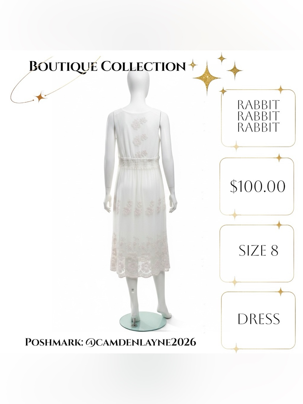 Rabbit Rabbit Rabbit White Lace Midi Dress - Picture 8 of 14